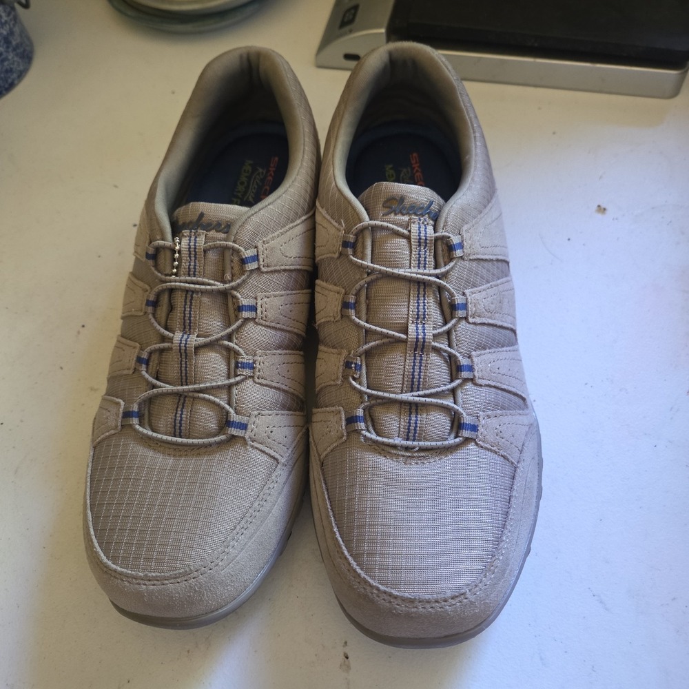 Skechers 23857 Dk Taupe Relaxed Fit Air Cooled Memory Foam Slip On Women Sz  10